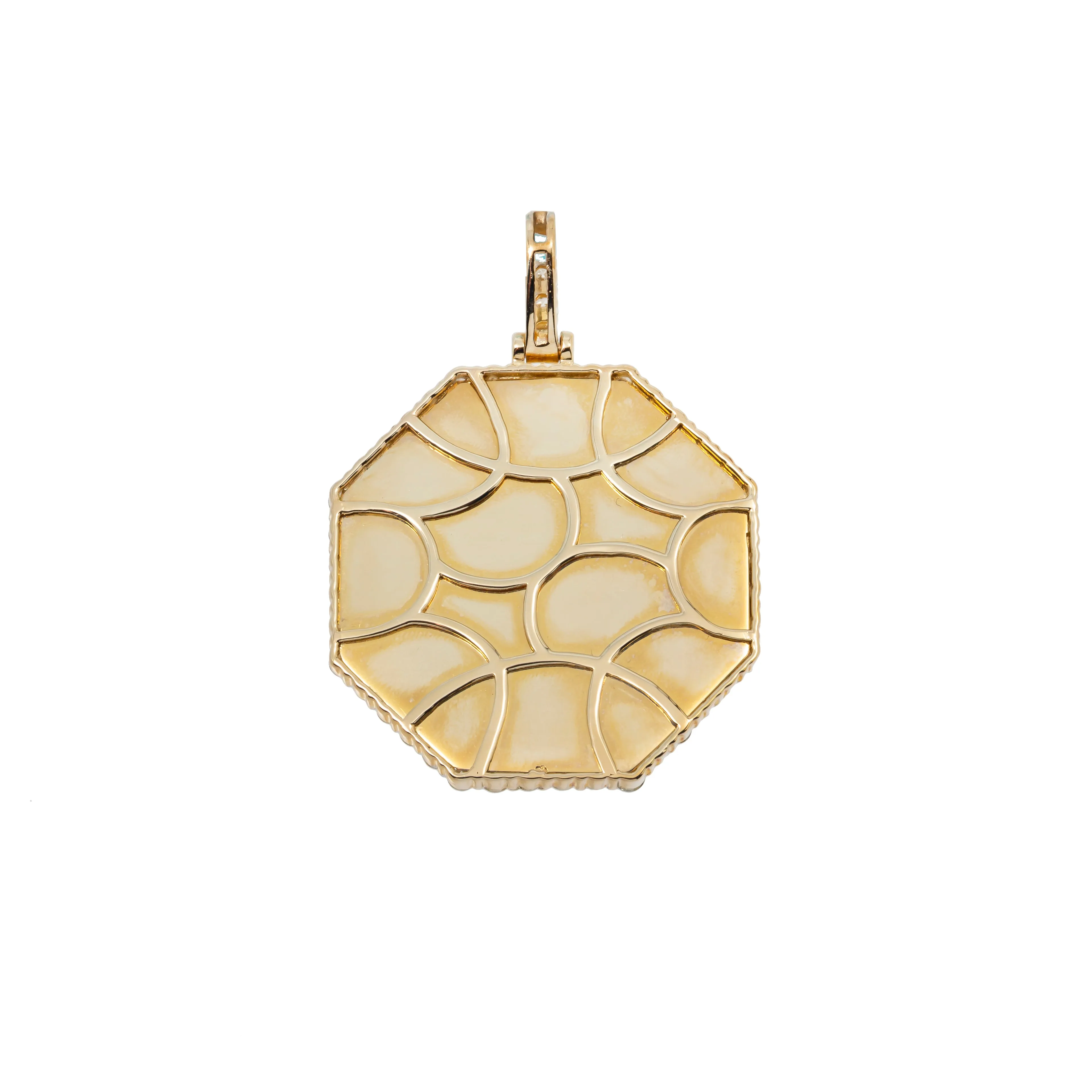10k Yellow Gold Diamond Hexagon Memory Pendant 1.79 Ctw