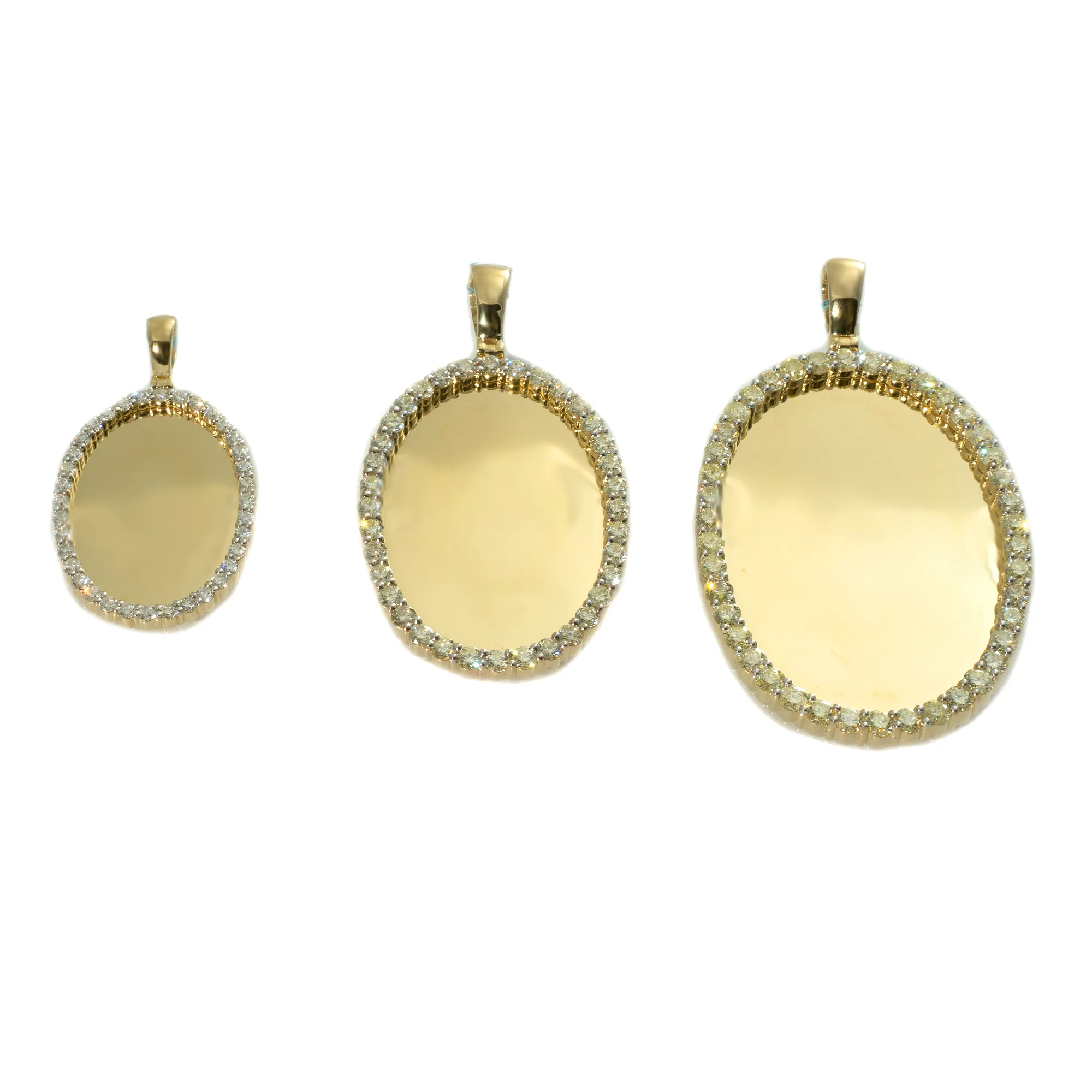 10k Yellow Gold Diamond Oval Memory Pendant 5.44 Ctw