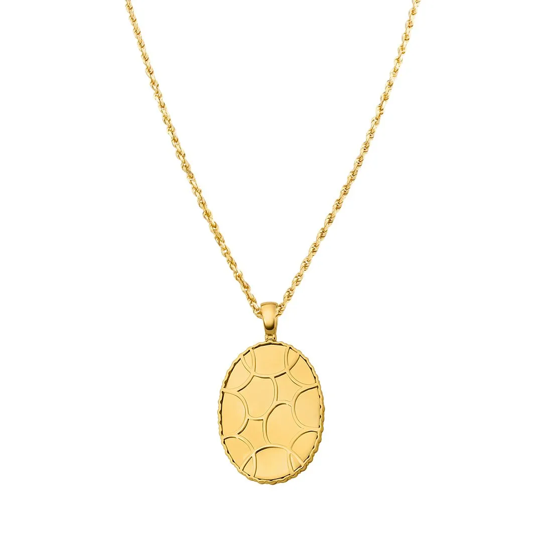 10k Yellow Gold Diamond Oval Memory Pendant 5.44 Ctw
