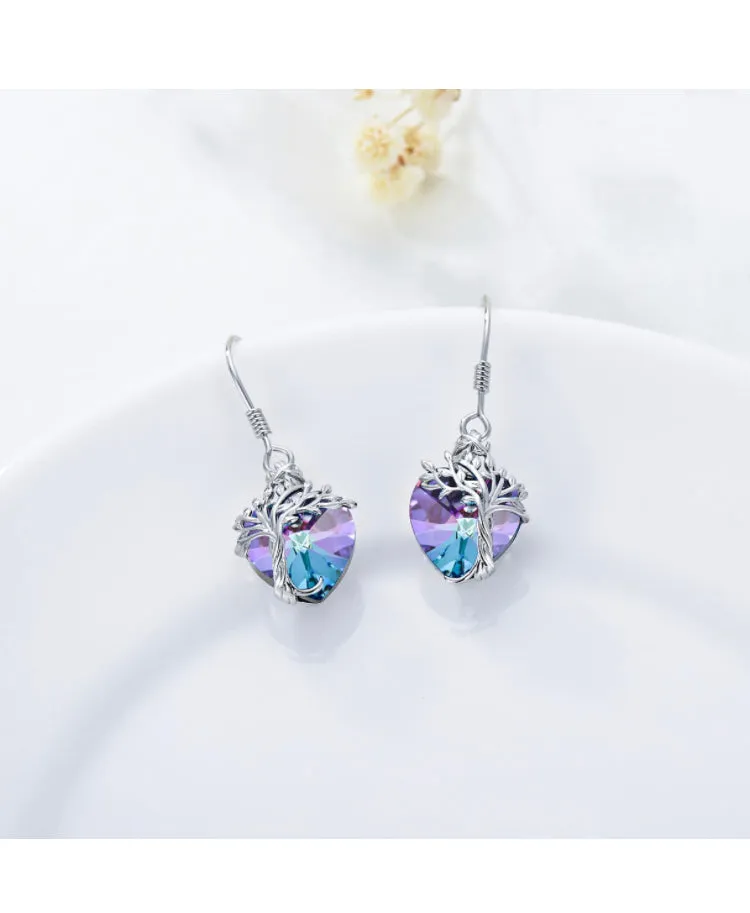 14k White Gold Tree of Life Earring
