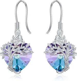 14k White Gold Tree of Life Earring