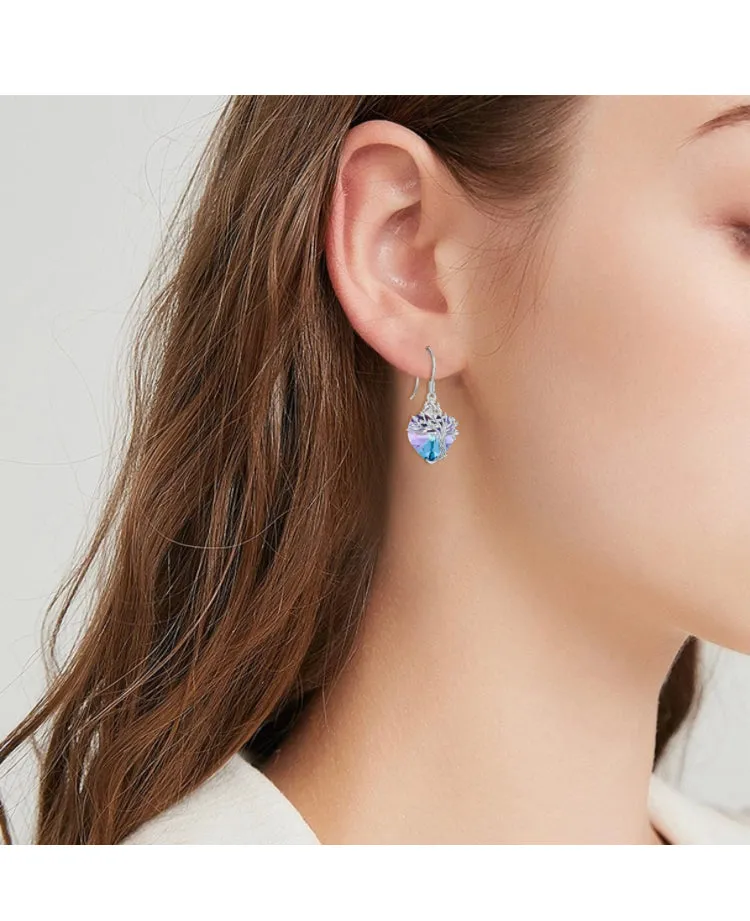 14k White Gold Tree of Life Earring