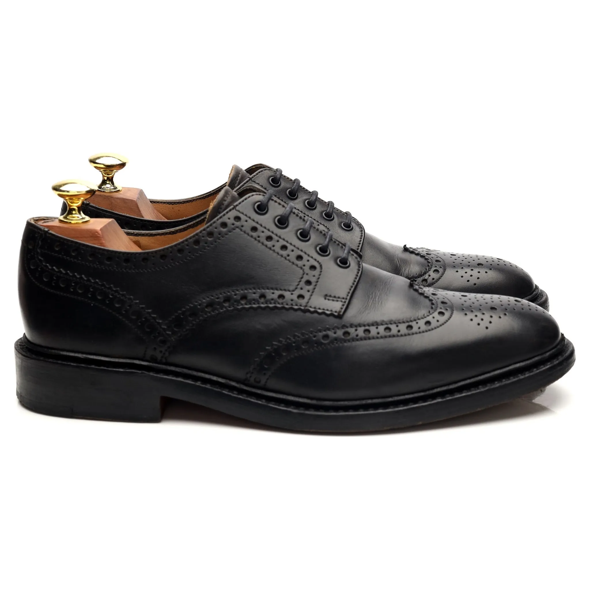 1880 'Chester 2' Black Leather Derby Brogues UK 7.5 F