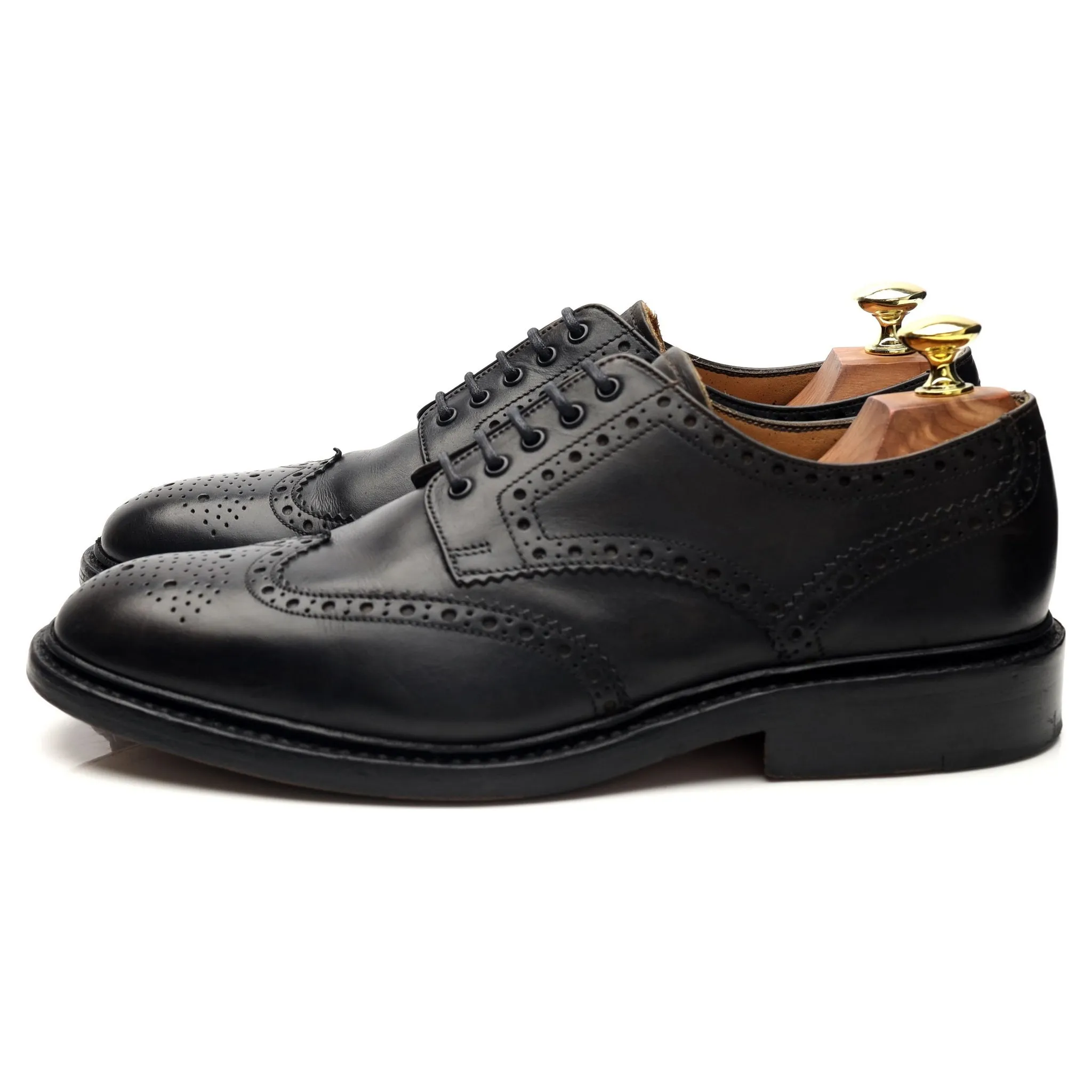 1880 'Chester 2' Black Leather Derby Brogues UK 7.5 F