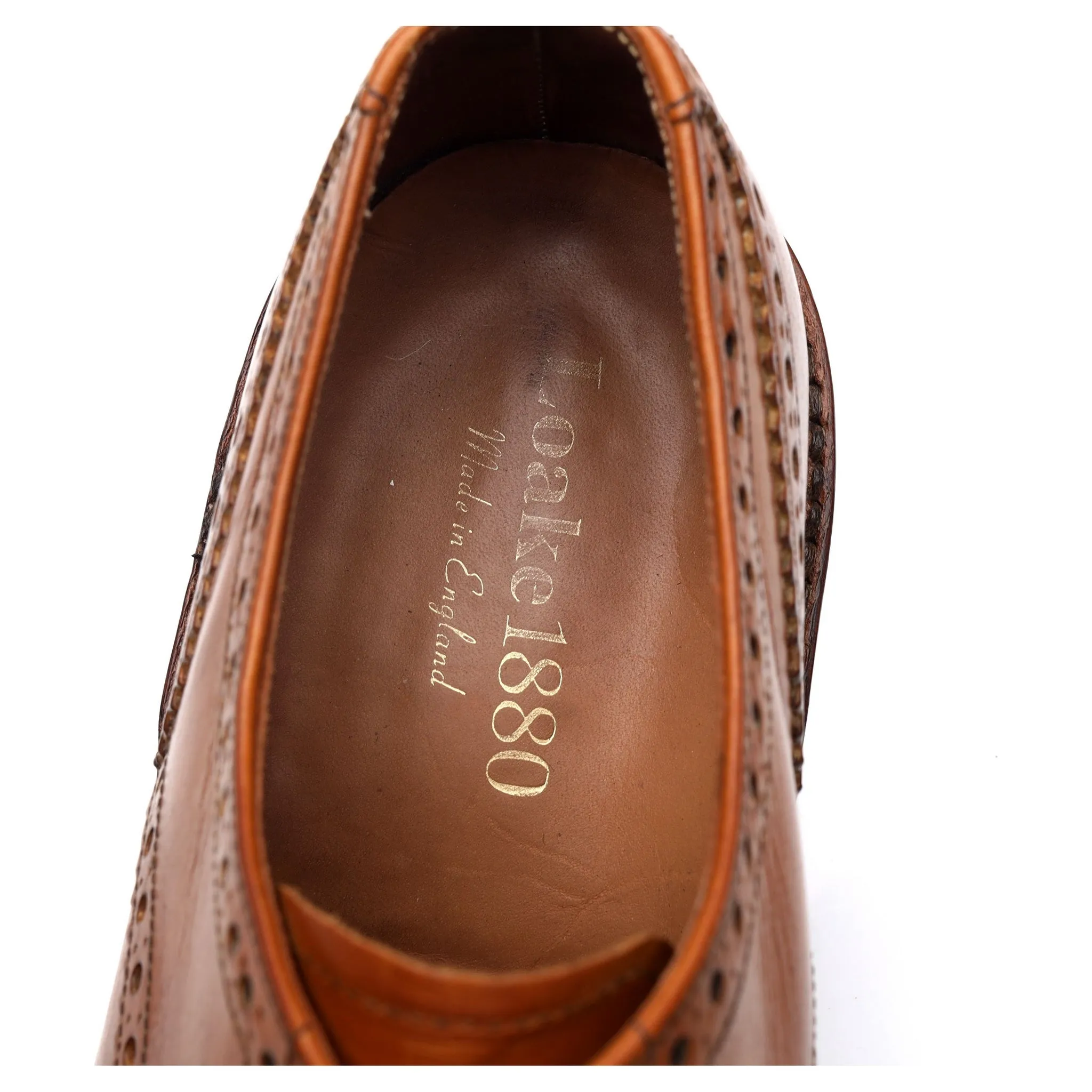 1880 'Chester' Tan Brown Leather Derby Brogues UK 7.5 F