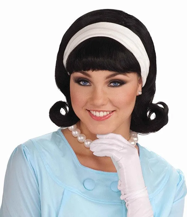 50's Flip Wig Black