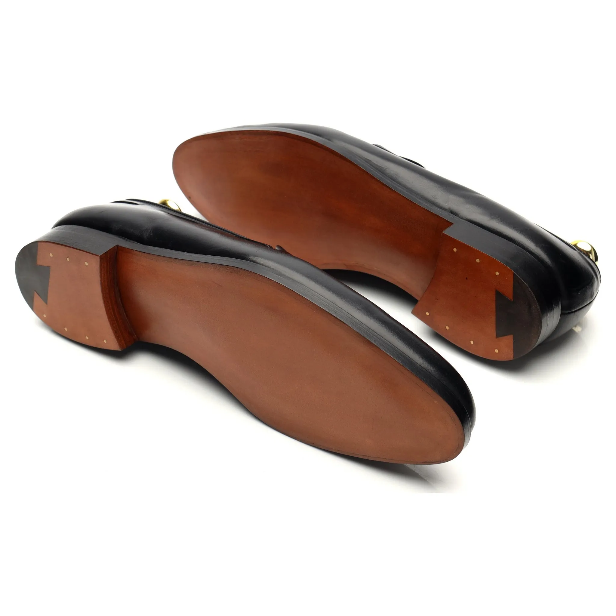'Adrian' Black Leather Tassel Loafers UK 7.5 E