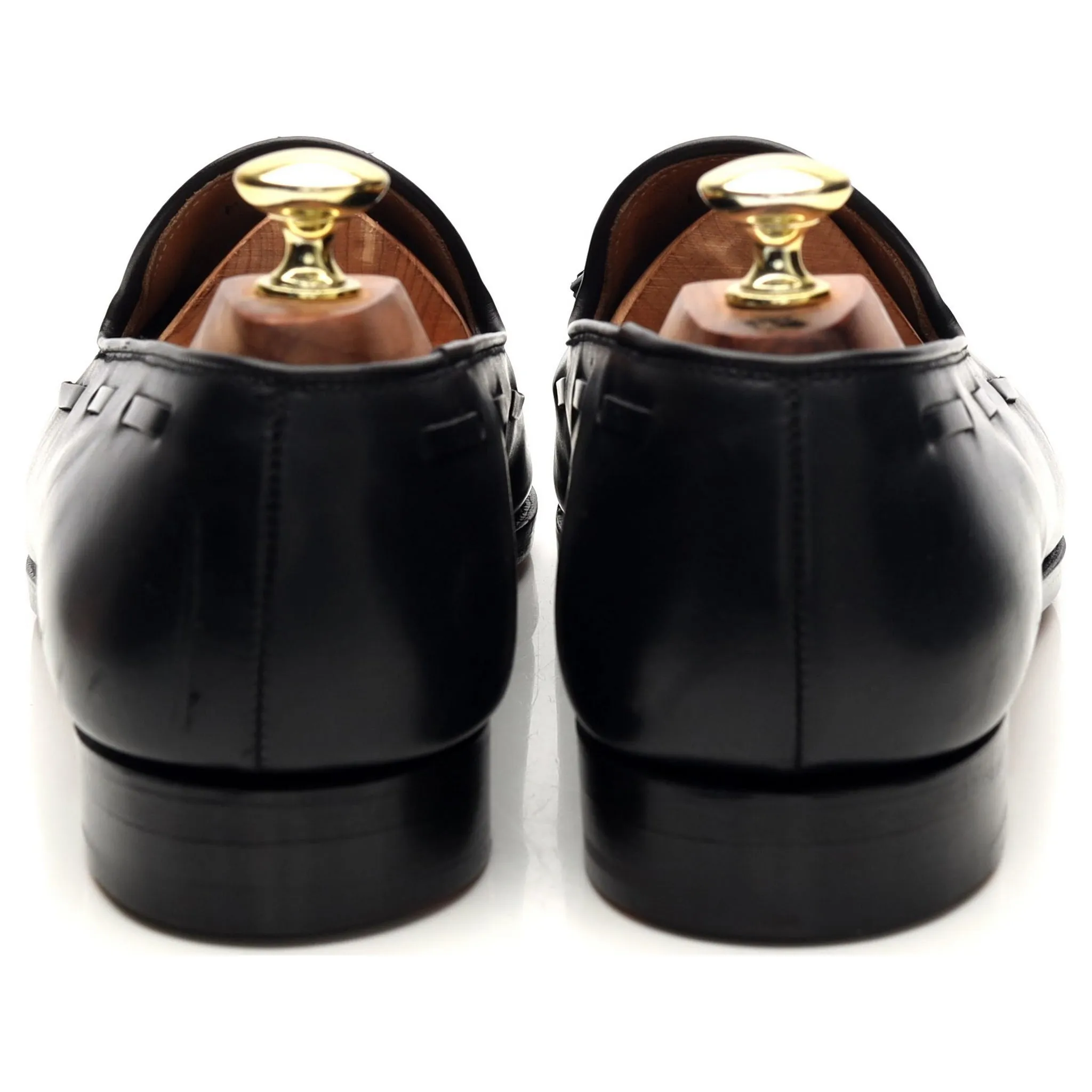 'Adrian' Black Leather Tassel Loafers UK 7.5 E