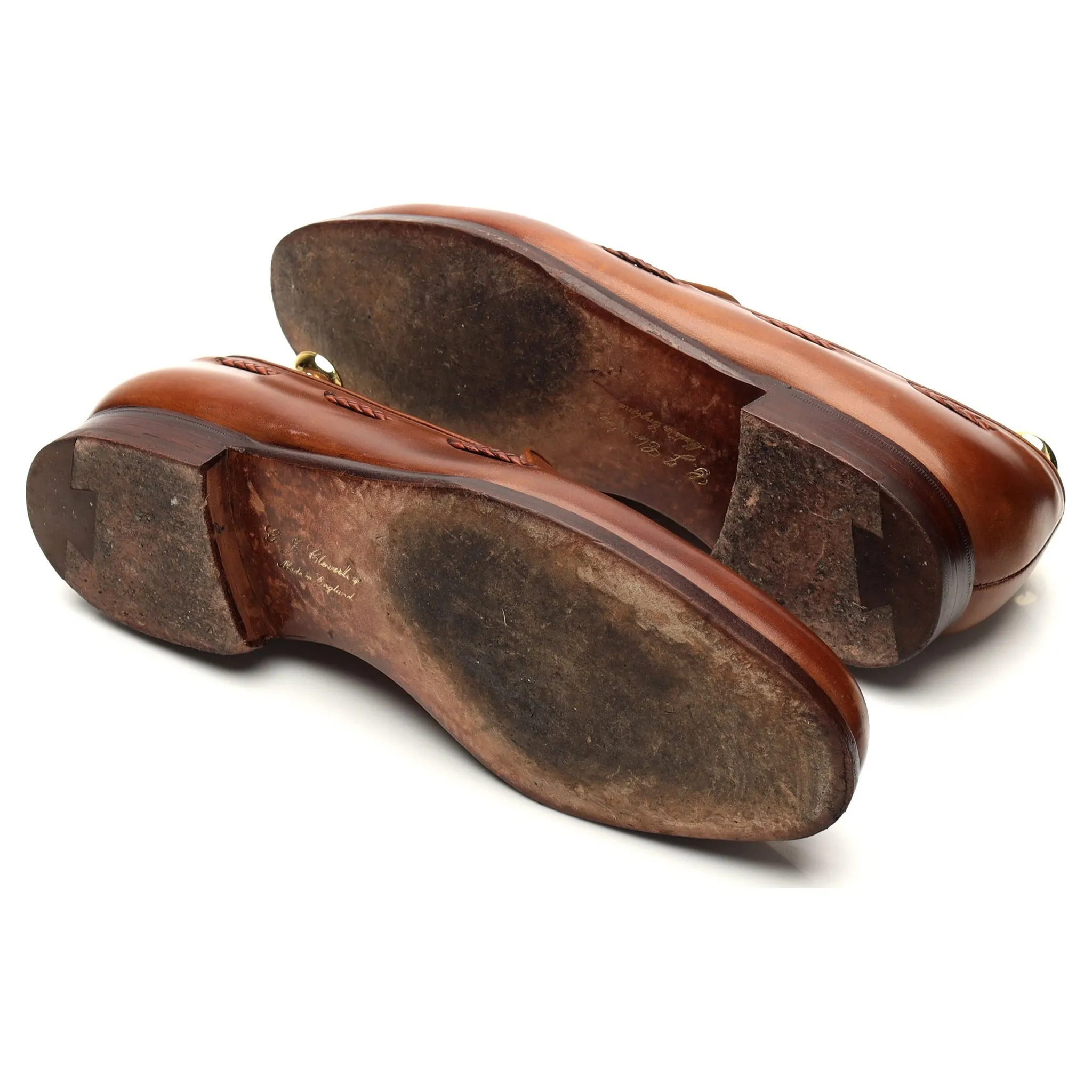 'Aidan' Brown Leather Tassel Loafers UK 7.5 EX