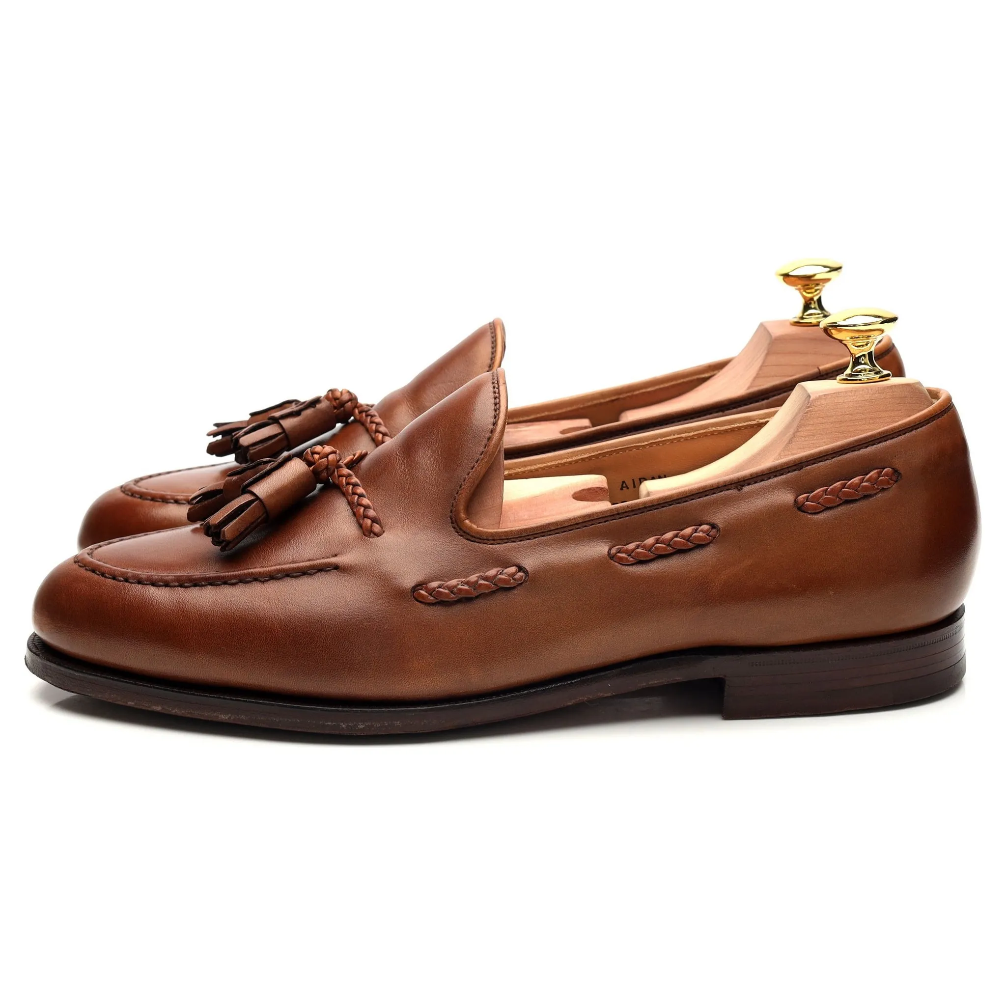 'Aidan' Brown Leather Tassel Loafers UK 7.5 EX