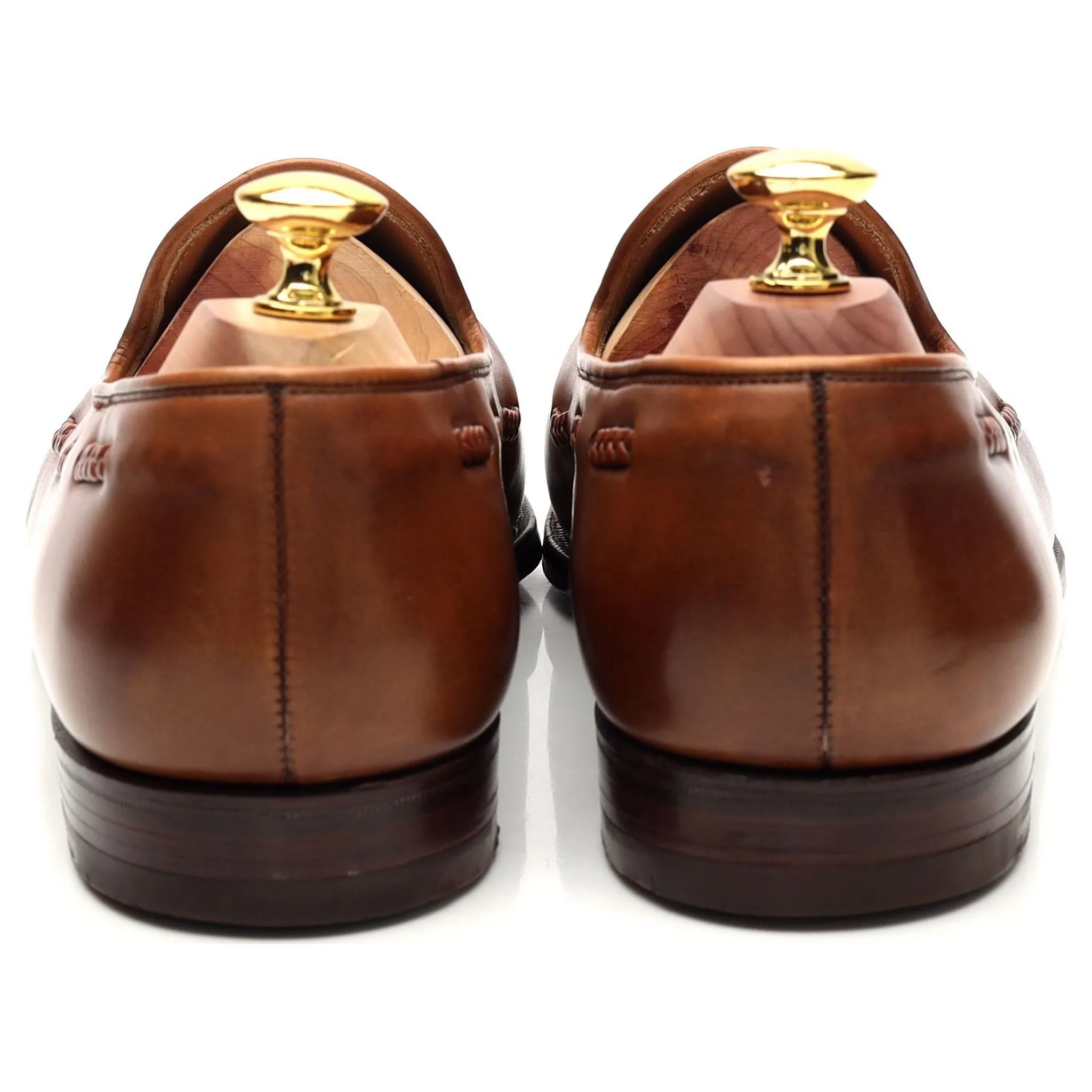 'Aidan' Brown Leather Tassel Loafers UK 7.5 EX