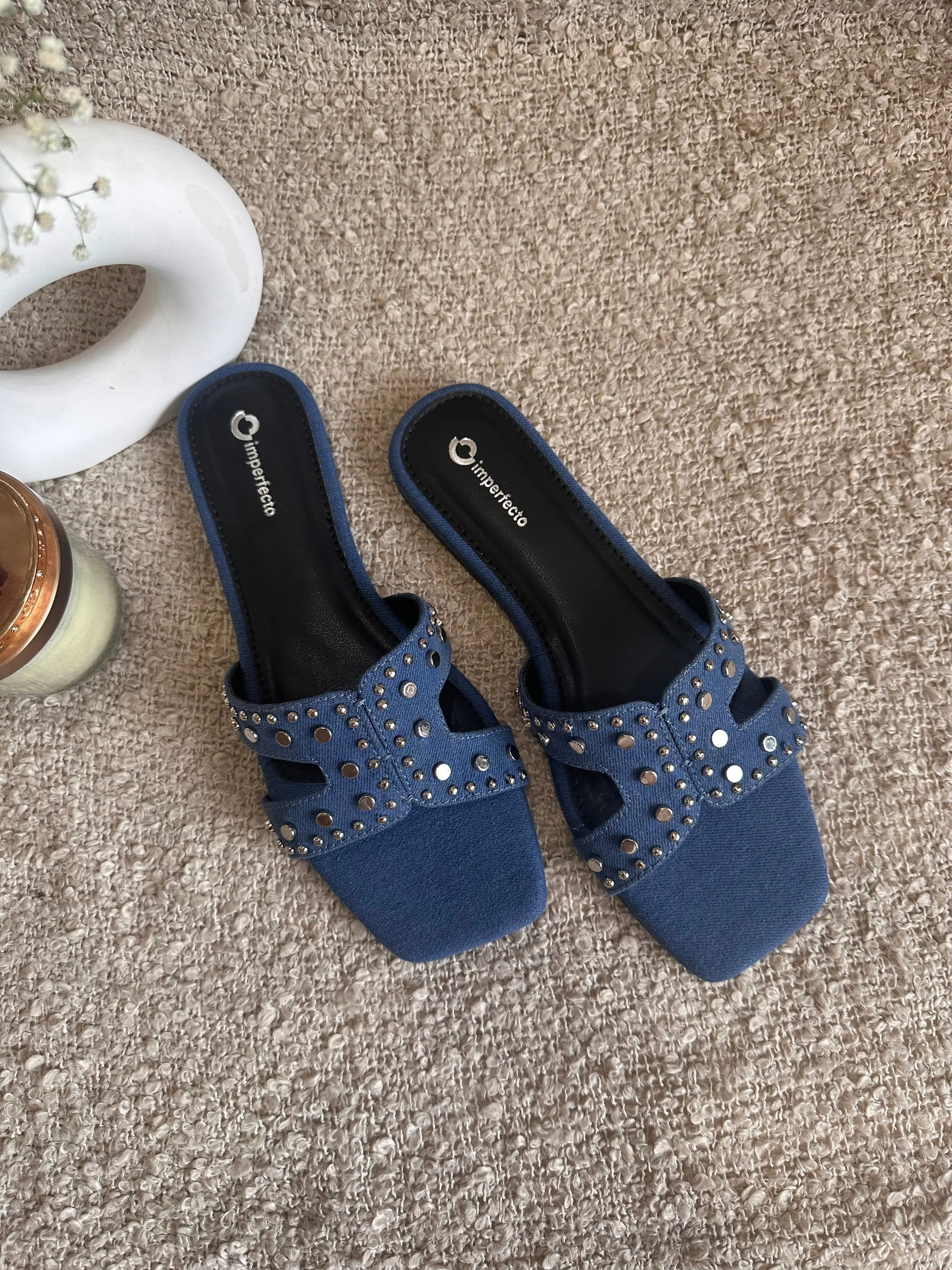 All New Denim Sliders - Blue