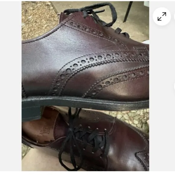 Allen Edmonds Ashland Wingtip Shoes Mens 9 Burgundy Leather USA Medallion 88827