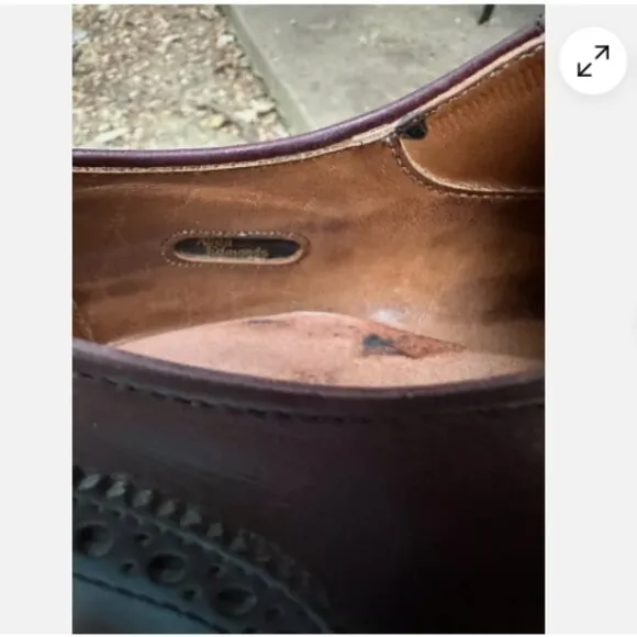 Allen Edmonds Ashland Wingtip Shoes Mens 9 Burgundy Leather USA Medallion 88827