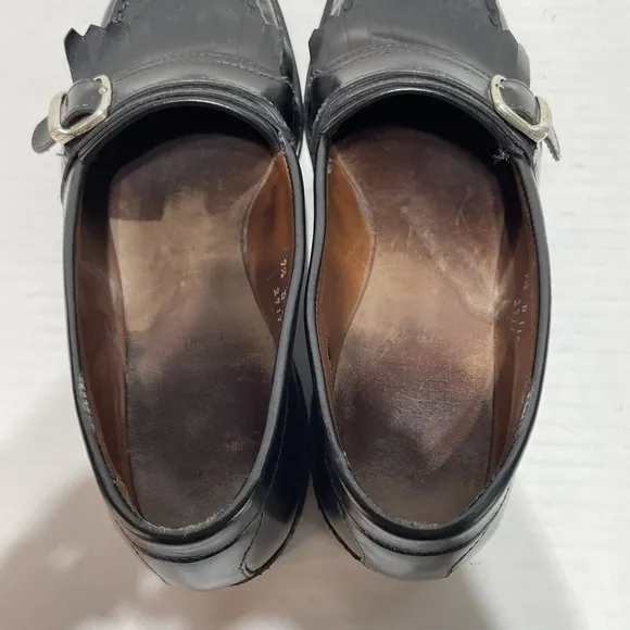 Allen Edmonds Cahill Mens Sz 9.5 D Leather Black Buckle Loafers Dress Shoes