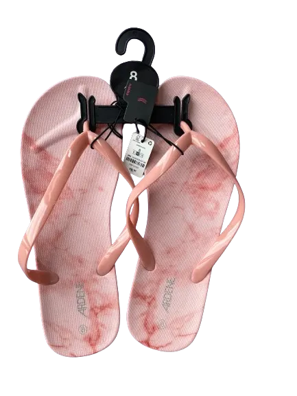 Ardene Pink Marble Flip Flops