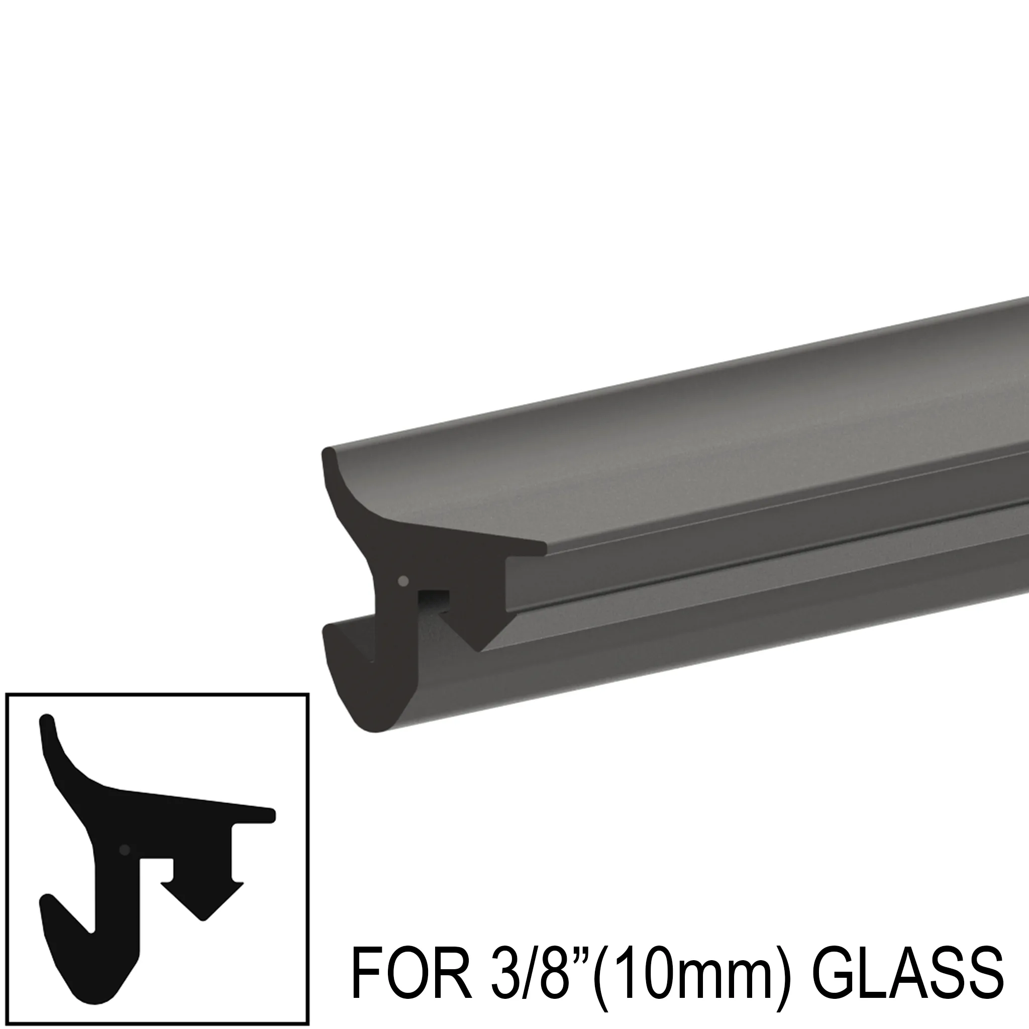 [ARUB10] Architectural Roll-In Gasket for 3/8" (10mm) Glass (100' Length Roll)