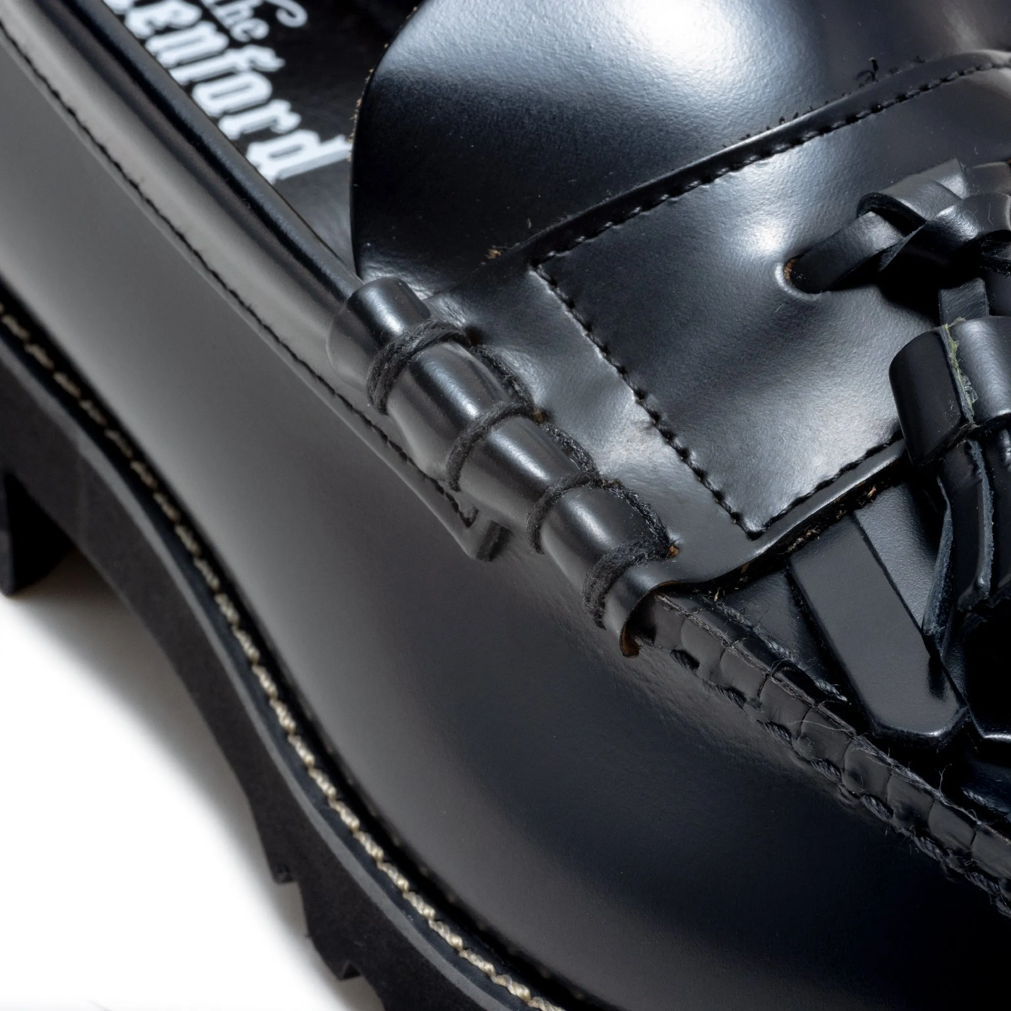 【B-Grade】MENS TANK SOLE QUILT TASSEL LOAFERS / BLACK