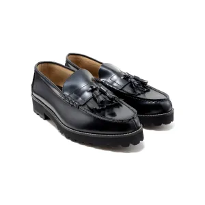 【B-Grade】MENS TANK SOLE QUILT TASSEL LOAFERS / BLACK