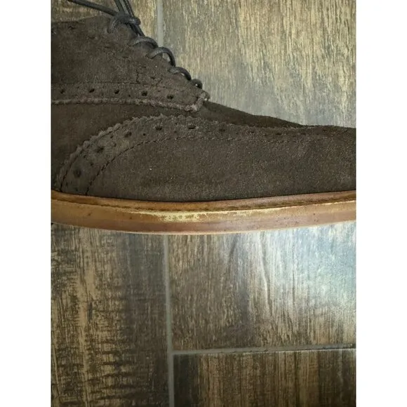Banana Republic Ortholite Size 10M Brown Suede Longwings‎ Wing Tip Dress Shoes