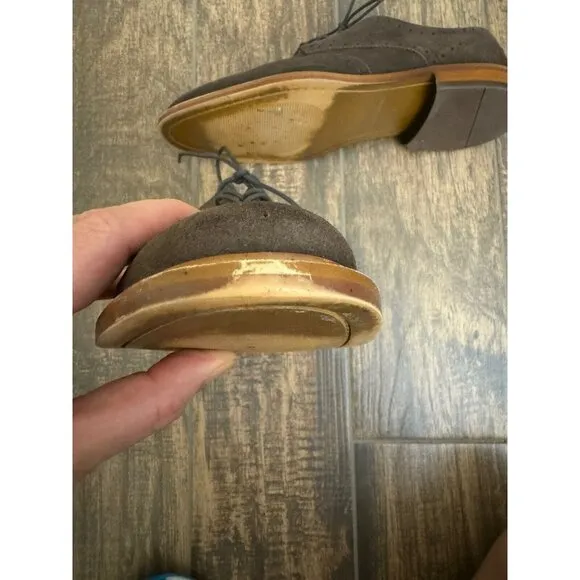 Banana Republic Ortholite Size 10M Brown Suede Longwings‎ Wing Tip Dress Shoes