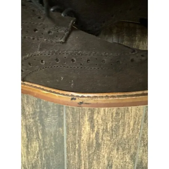 Banana Republic Ortholite Size 10M Brown Suede Longwings‎ Wing Tip Dress Shoes
