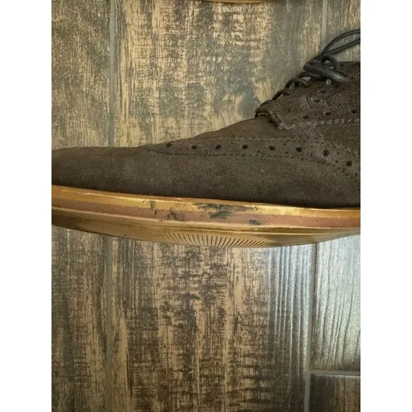 Banana Republic Ortholite Size 10M Brown Suede Longwings‎ Wing Tip Dress Shoes