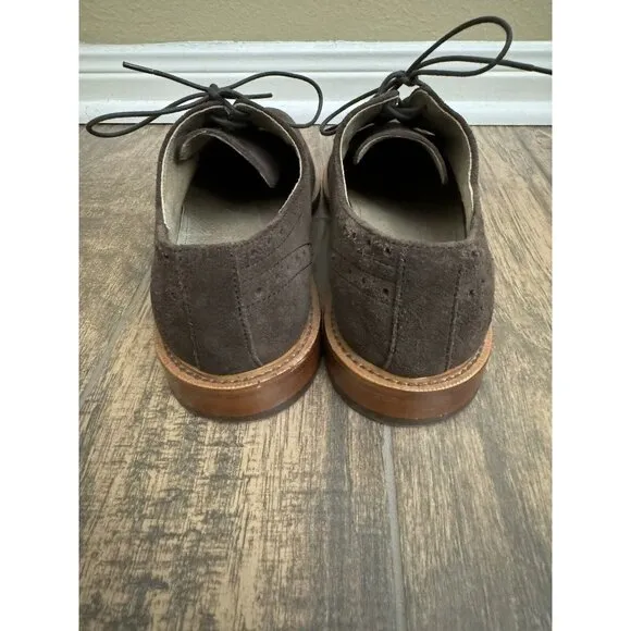 Banana Republic Ortholite Size 10M Brown Suede Longwings‎ Wing Tip Dress Shoes