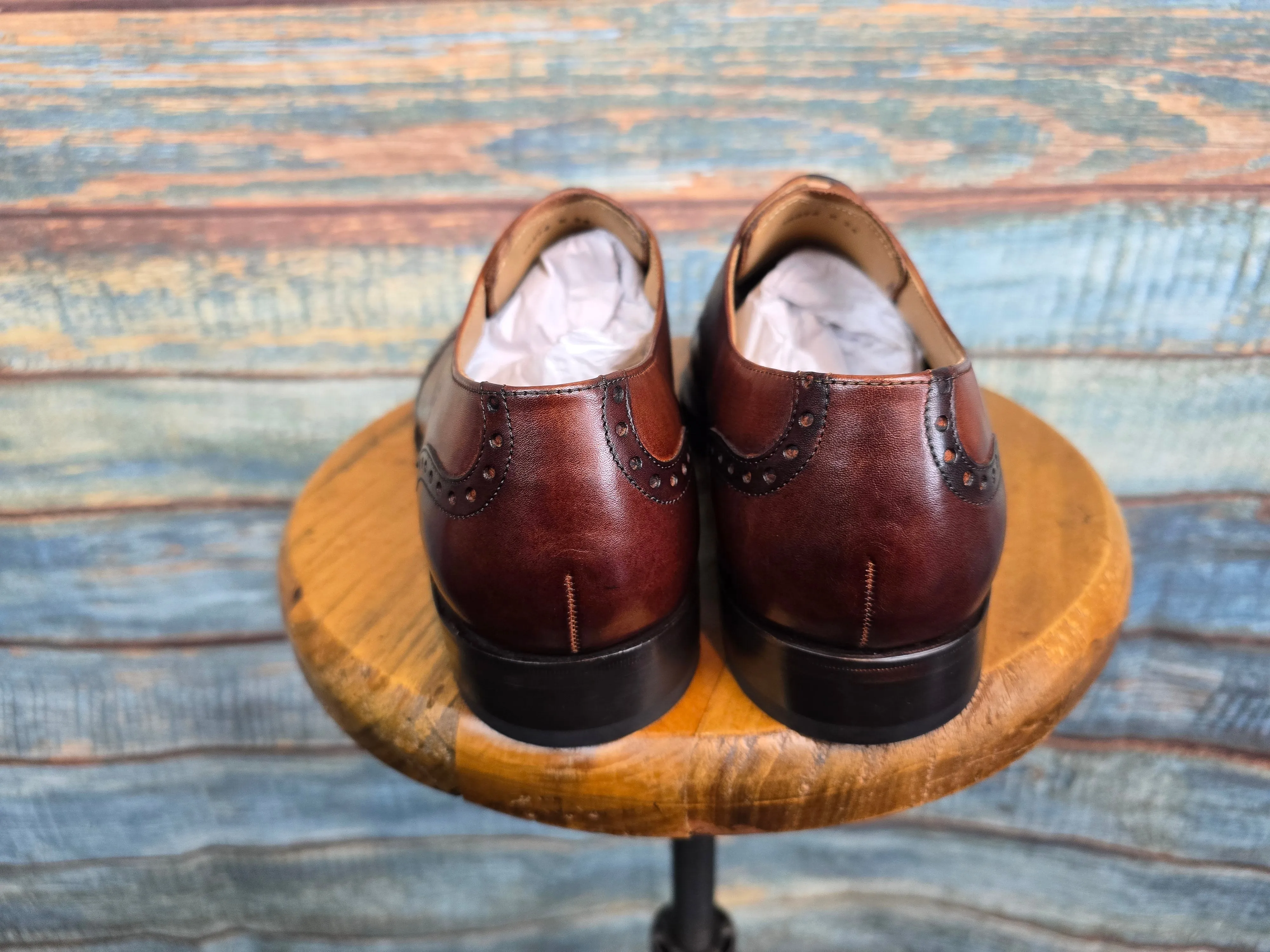 Barker George - Brown Hand Patina Wing Tip Brogue