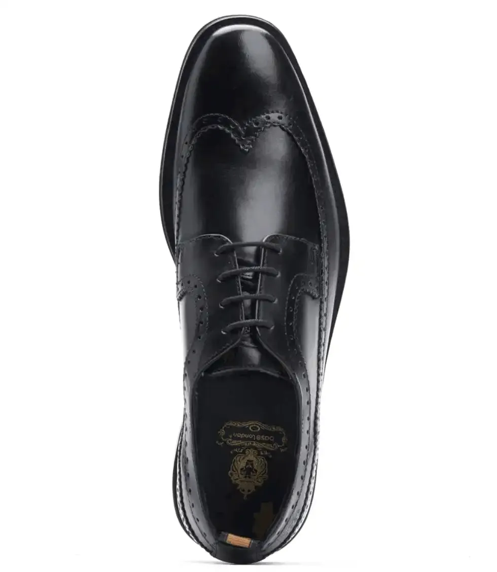 Base London Men's Havisham Leather Formal Shoes Waxy Black