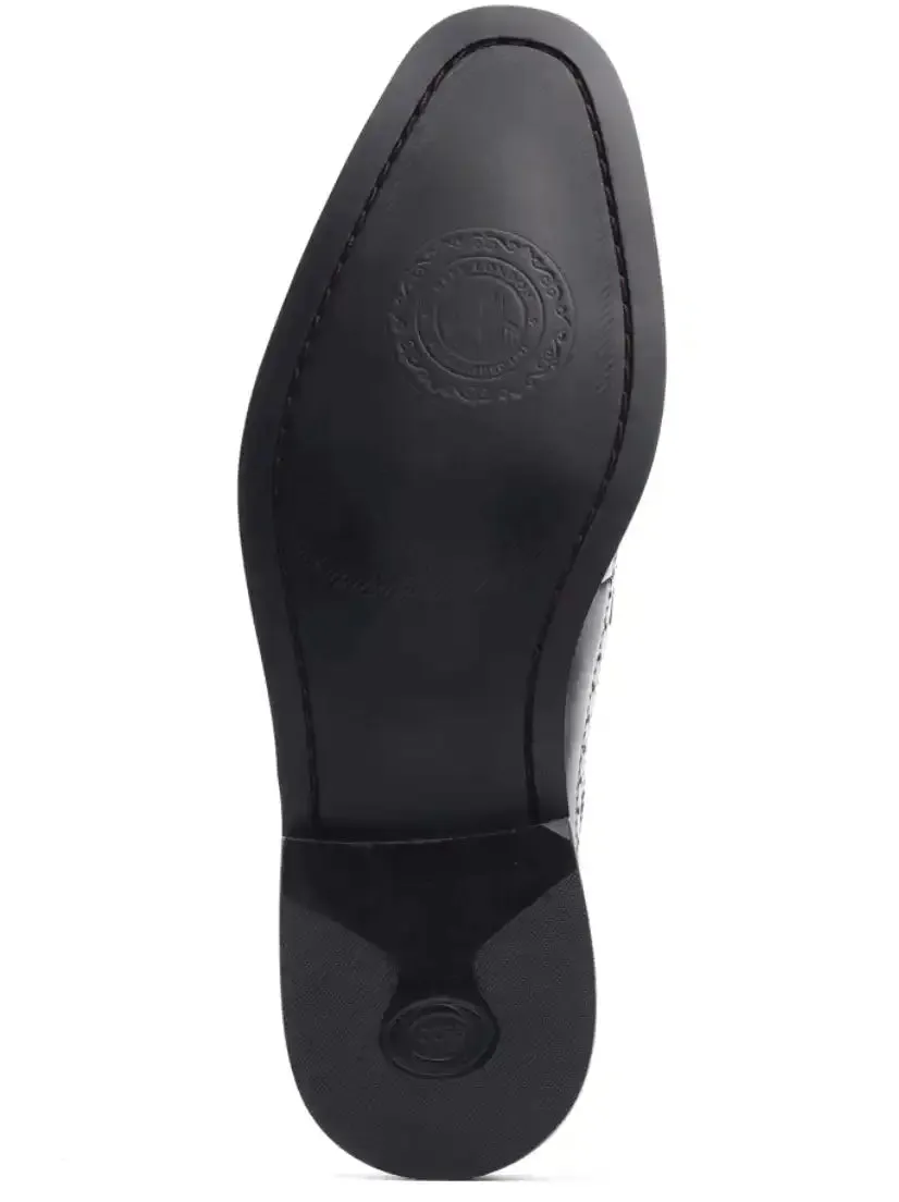 Base London Men's Havisham Leather Formal Shoes Waxy Black