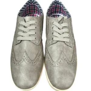 Ben Sherman Nicholas wingtip Oxford lt gray PU size 8