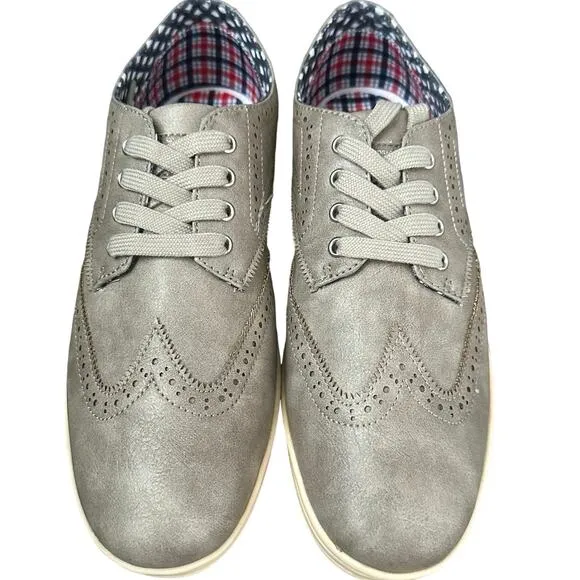 Ben Sherman Nicholas wingtip Oxford lt gray PU size 8