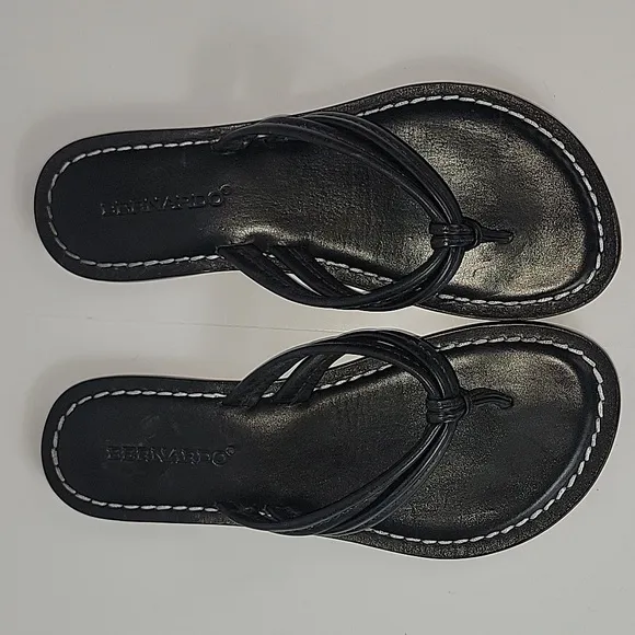 Bernardo Miami Black Leather Slide Women's Sandals