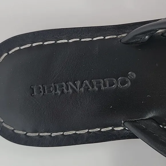 Bernardo Miami Black Leather Slide Women's Sandals