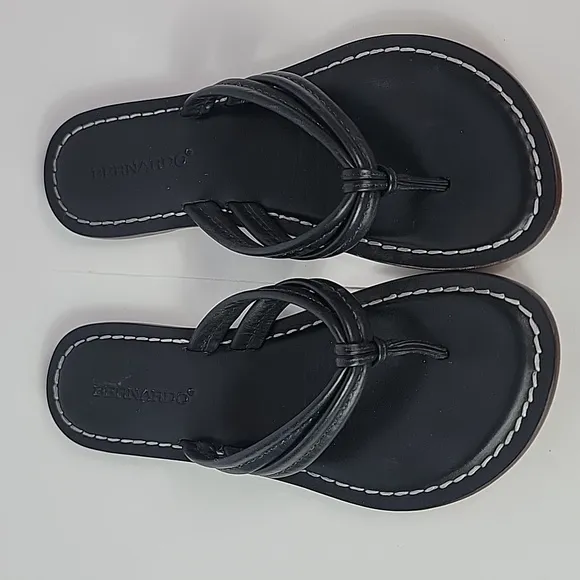 Bernardo Miami Black Leather Slide Women's Sandals