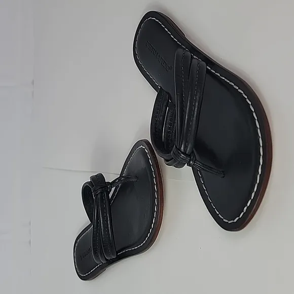 Bernardo Miami Black Leather Slide Women's Sandals