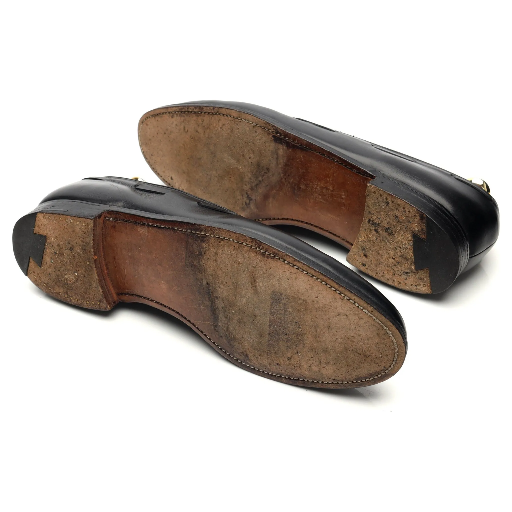 Black Leather Tassel Loafer UK 10 E