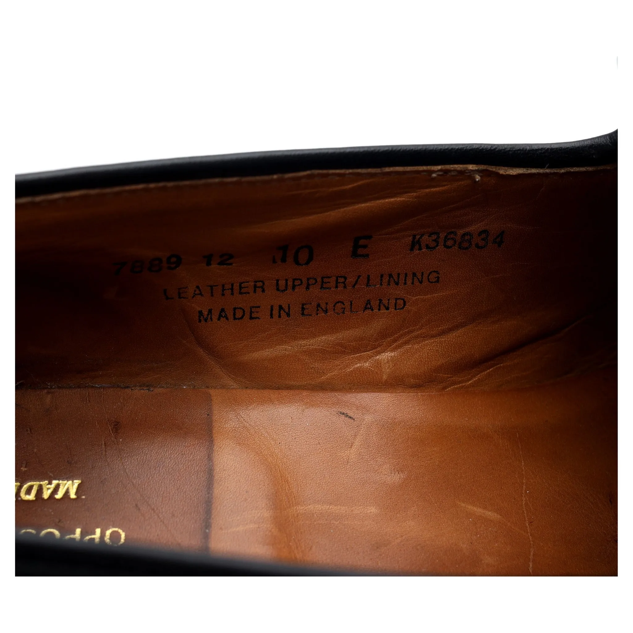 Black Leather Tassel Loafer UK 10 E