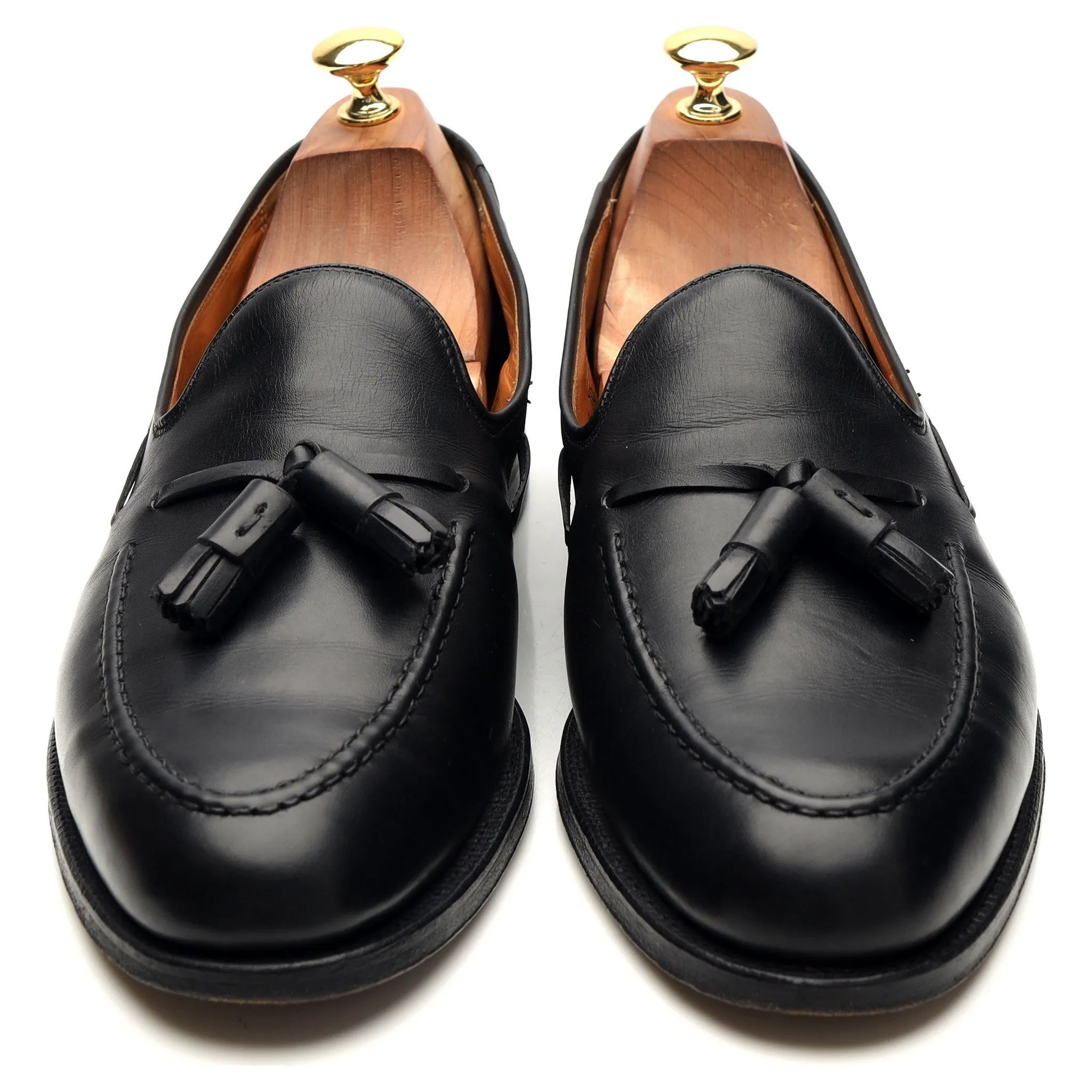 Black Leather Tassel Loafer UK 10 E
