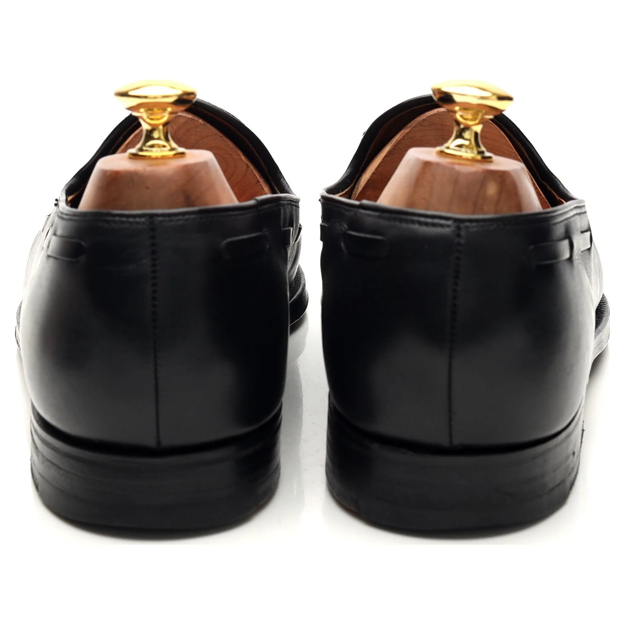 Black Leather Tassel Loafer UK 10 E