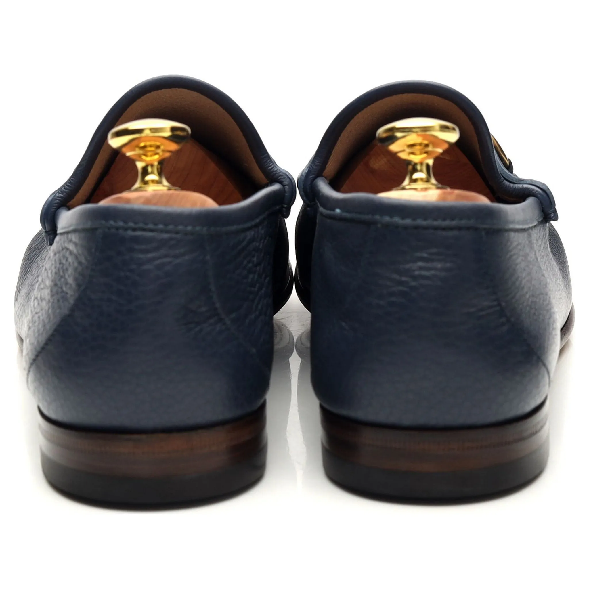 Blue Grain Leather Horsebit Loafers UK 9