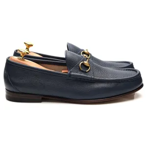 Blue Grain Leather Horsebit Loafers UK 9