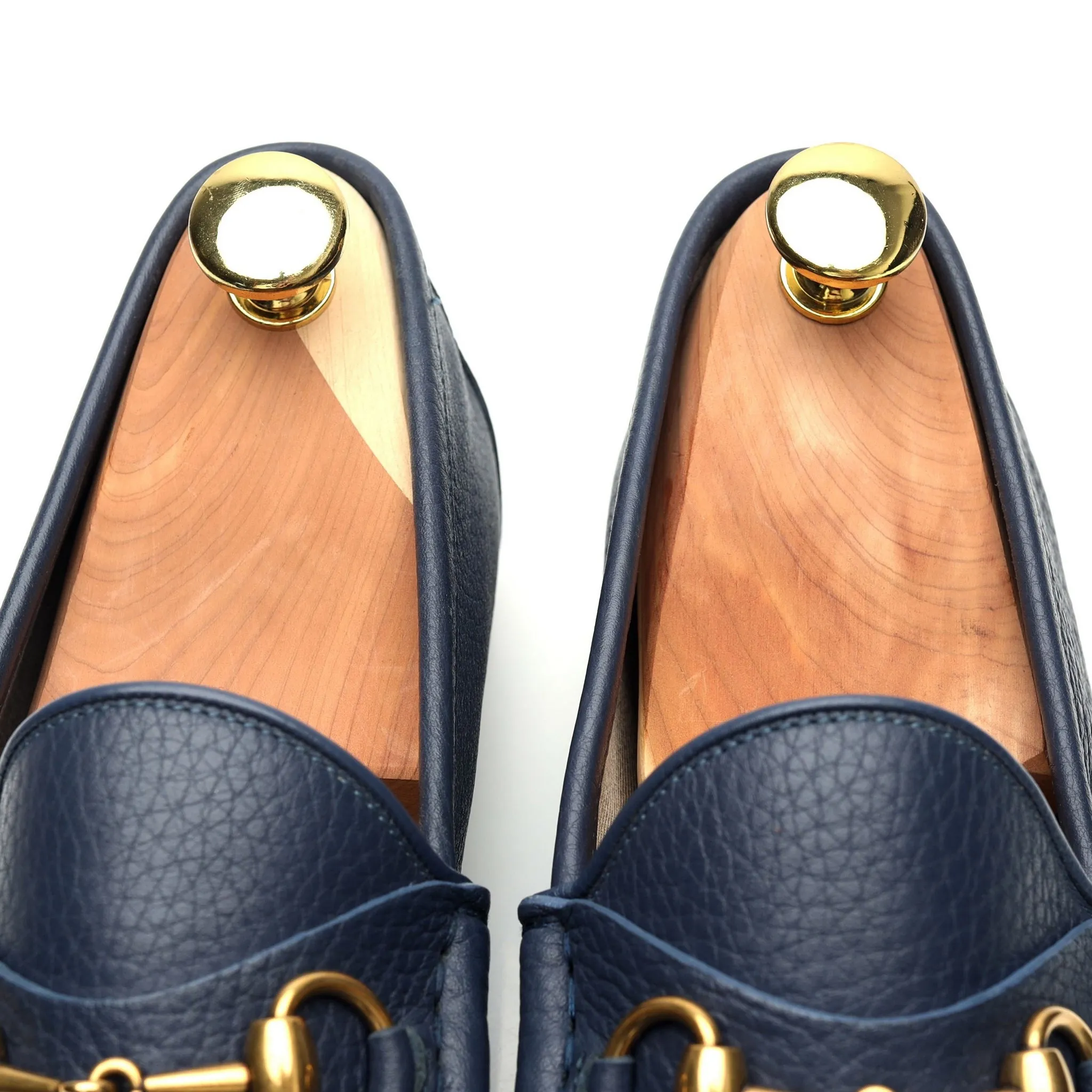 Blue Grain Leather Horsebit Loafers UK 9