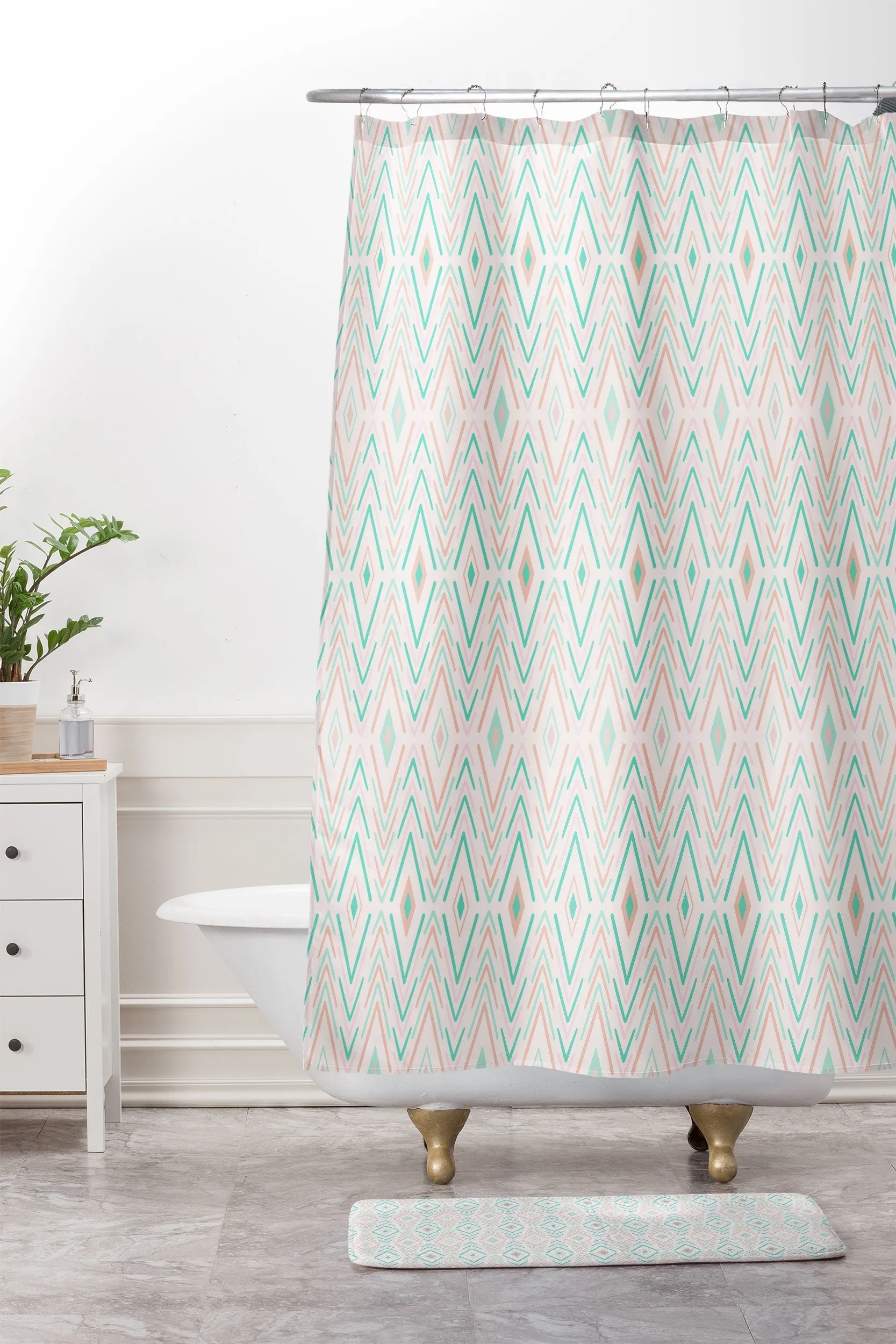 BOHEMIAN DIAMONDS MINT MEMORY FOAM BATH MAT