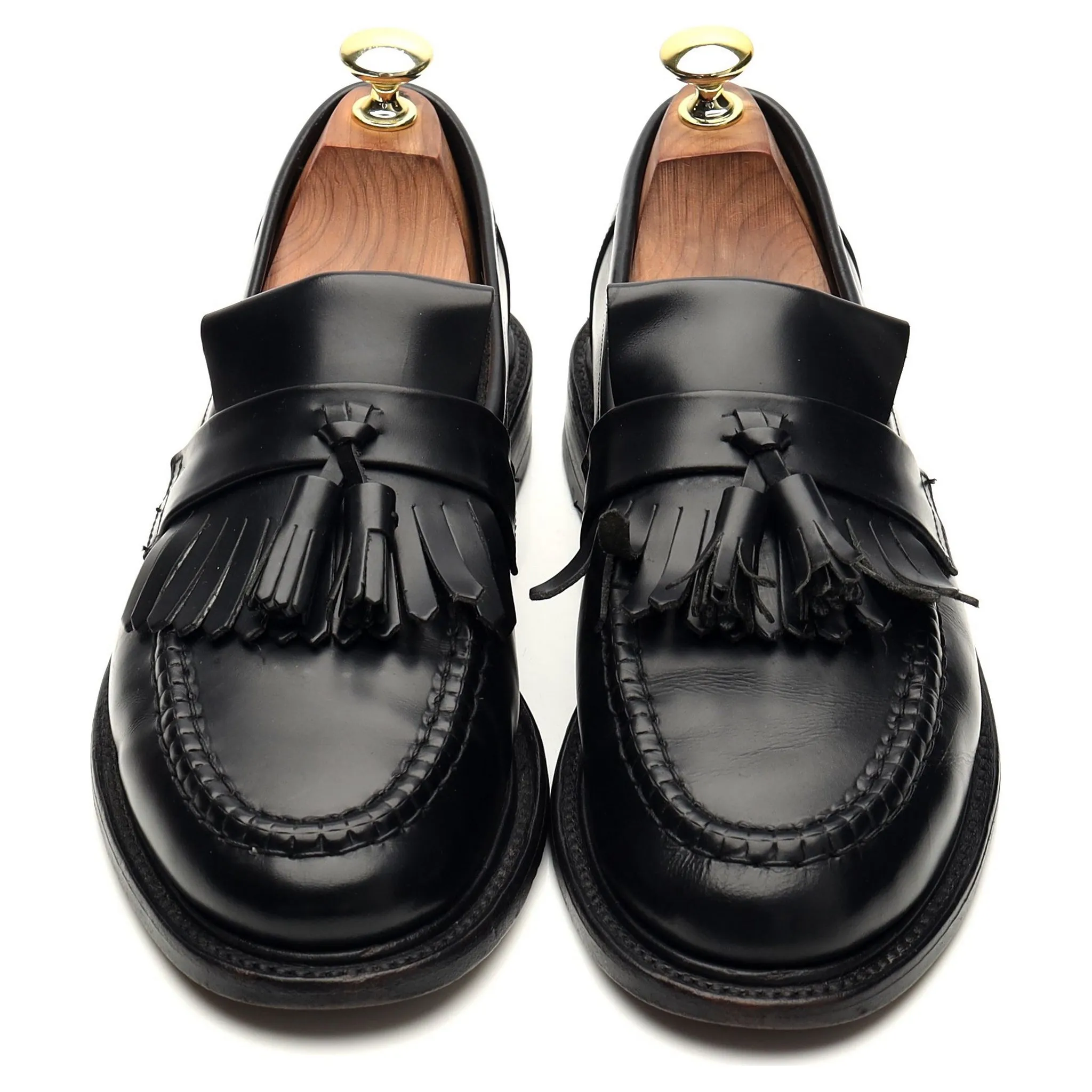 'Brighton' Black Tassel Loafers UK 7 E