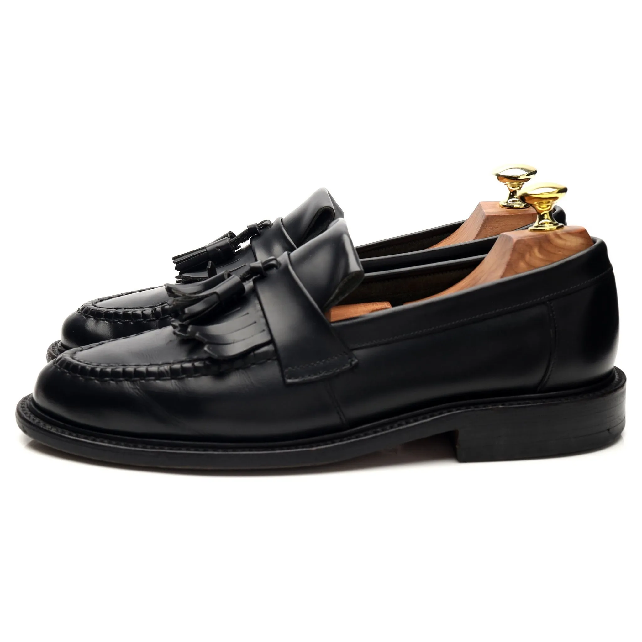 'Brighton' Black Tassel Loafers UK 7 E