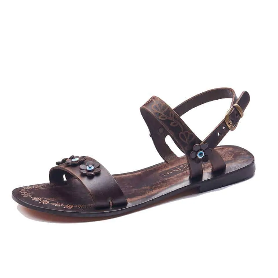 Brown Ankle Straps Sandals For Womens