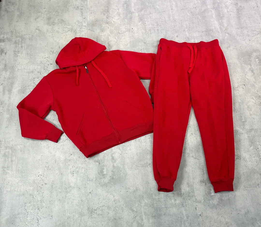 BTF22591-Zipdown Hoodie Sweatsuits