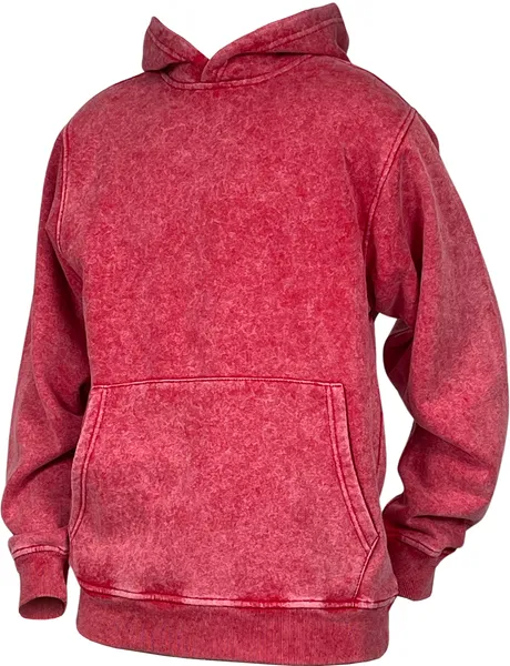 BTF24016 ACID WASH PULLOVER HOODY